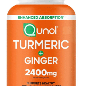 Qunol Turmeric Curcumin with Black Pepper & Ginger, 2400mg Turmeric Extract with 95% Curcuminoids, Extra Strength Supplement, Enhanced Absorption, Joint Support Supplement, 105 Count