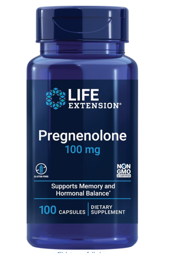 Life Extension Pregnenolone - Hormone Balance Supplement for Healthy Hormone Levels, 100 mg - Hormone Balance, Memory, Focus, Cognitive Health - Gluten-Free, Non-GMO, 100 Capsules