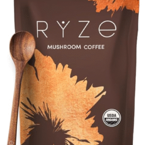 RYZE SUPERFOODS Mushroom Coffee USDA Organic with 6 Adaptogenic Mushrooms and MCT Oil, USA Grown Instant Coffee for Better Energy, Focus, Digestion, Immunity with Lions Mane & Turkey Tail, 30 servings